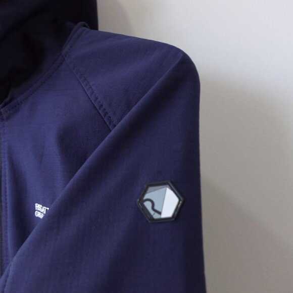 REGATTA Blue Hooded Jacket Women XS Soft Shell Zip Stretch Outdoor Trails Ared - Picture 11 of 15